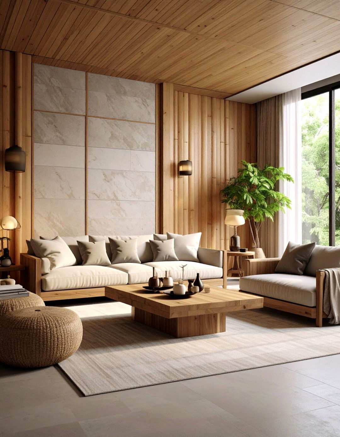 Textured Wall Asian Living Room Accents - 20 Asian Living Room Ideas