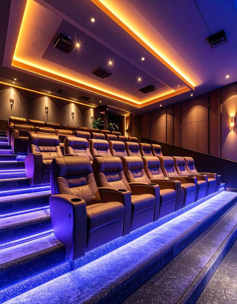 Tiered Stadium Seating for Optimal Viewing - 20 Basement Home Theater Ideas