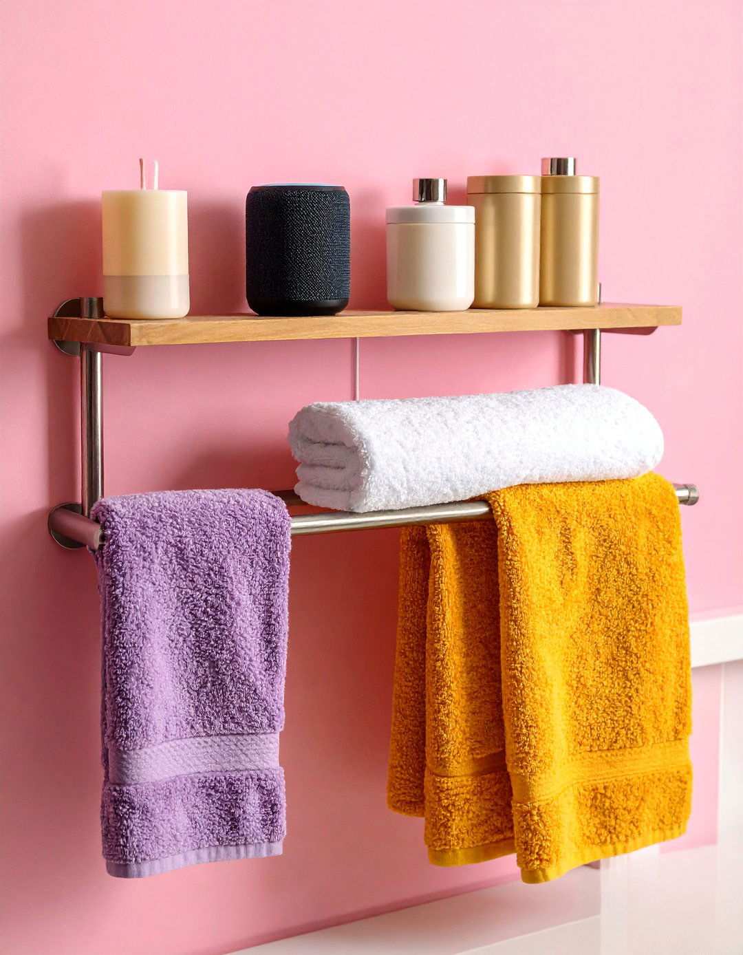 Towel Bar Shelf Combo Bathroom Wall Storage - 20 Bathroom Wall Storage Ideas