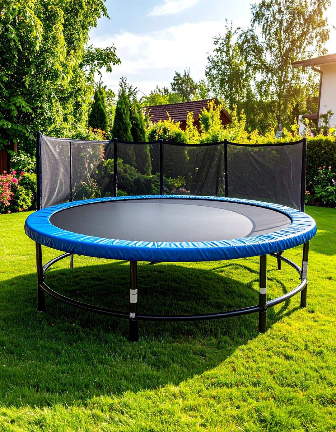 Trampoline with Safety Enclosure - 20 Backyard Playground Ideas
