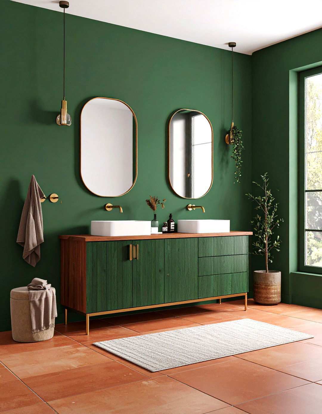 Transform Your Apartment Bathroom with Bold Color Drenching - 20 Apartment Bathroom Ideas
