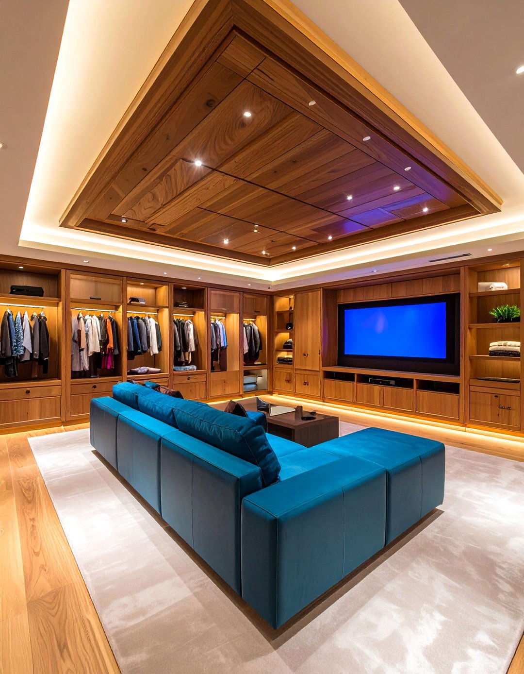 Tray Basement Ceilings for Added Height Illusion - 20 Basement Ceiling Ideas