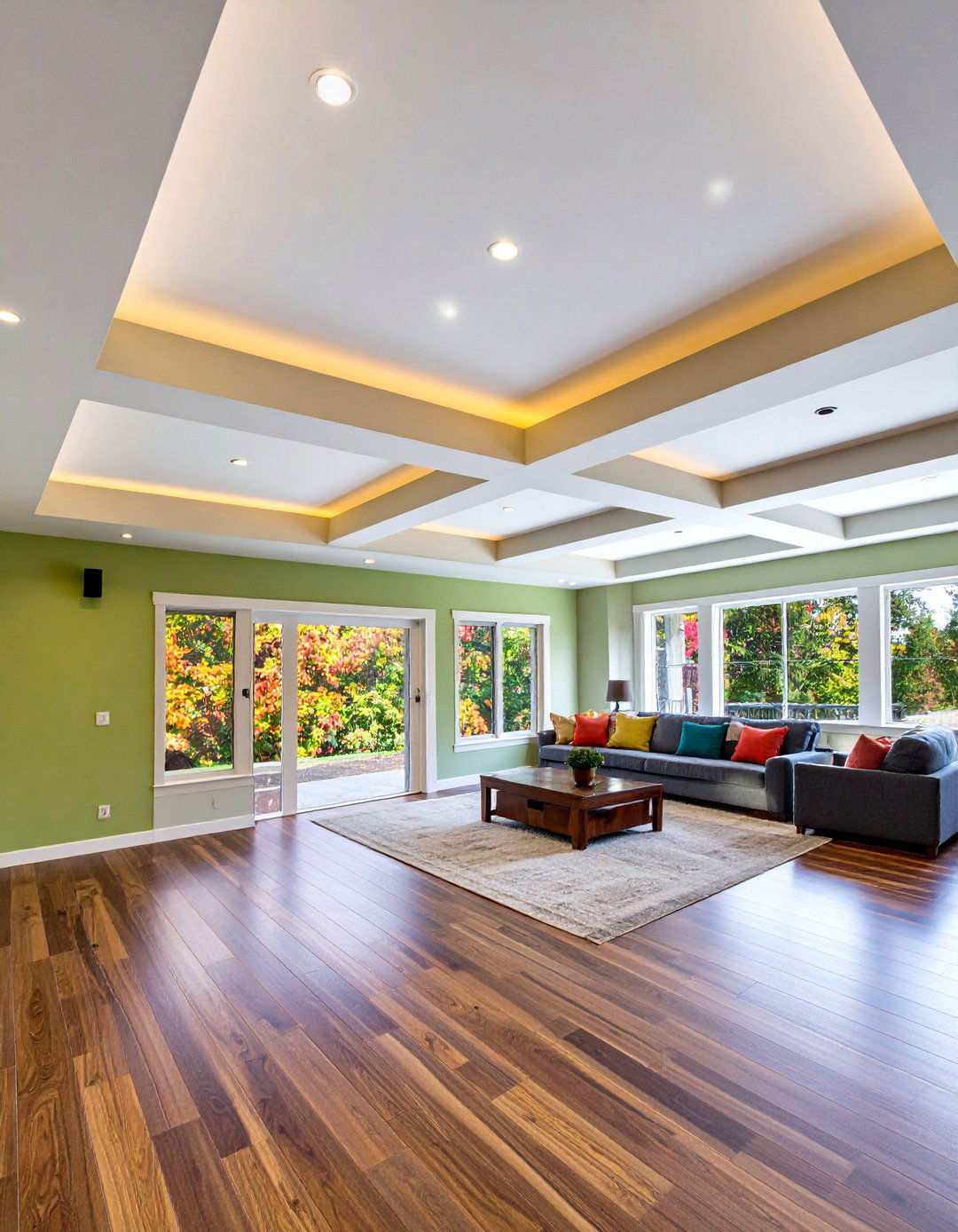 Tray Style Recess with LED Cove Glow - 20 Basement Drop Ceiling Ideas