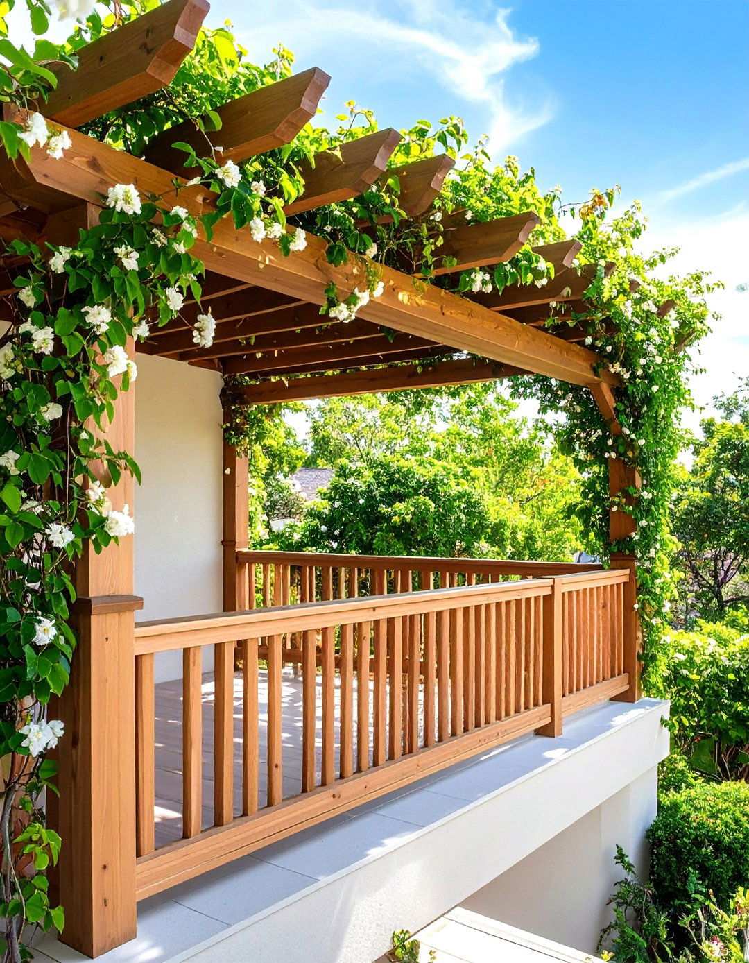 Trellis Systems with Climbing Plants for Vertical Balcony Shade - 20 Balcony Shade Ideas