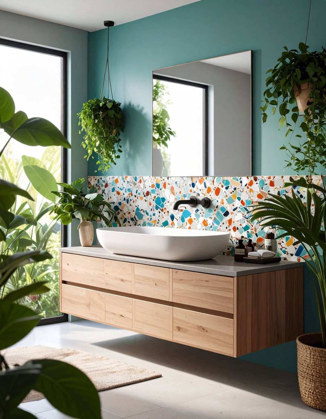 Trendy Terrazzo Tile Backsplash - 20 Bathroom Backsplash Ideas