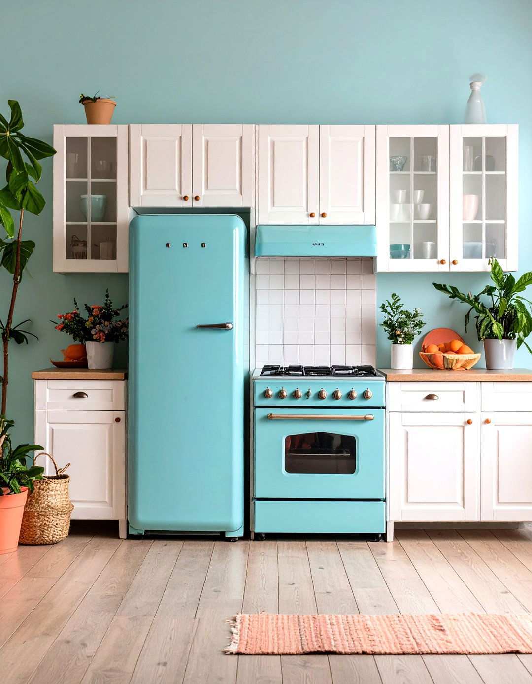 Turquoise Blue Kitchen Accents - 20 1950s Kitchen Ideas