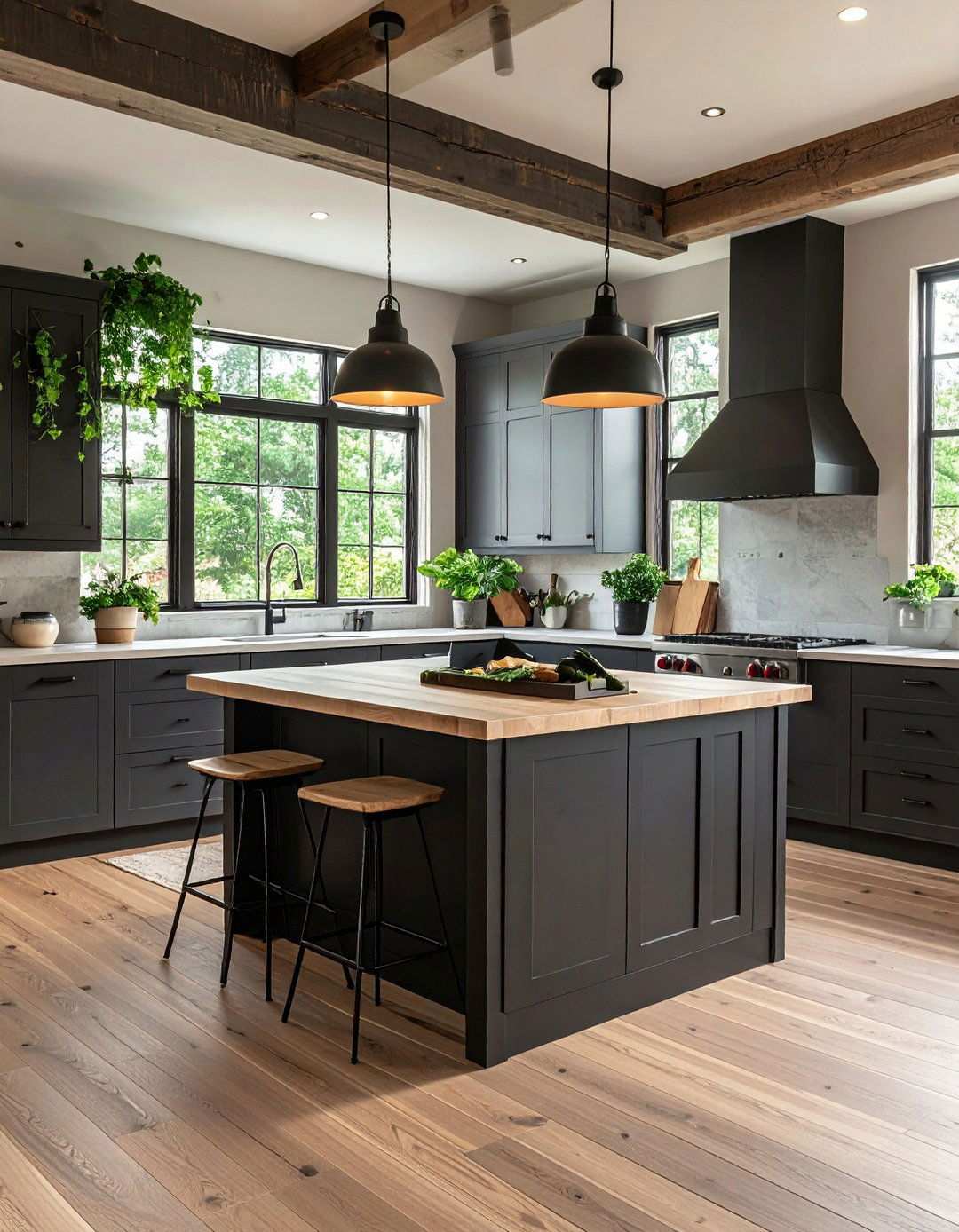 Two Tone Cabinetry for Dynamic Depth - 20 Black Kitchen Cabinet Ideas