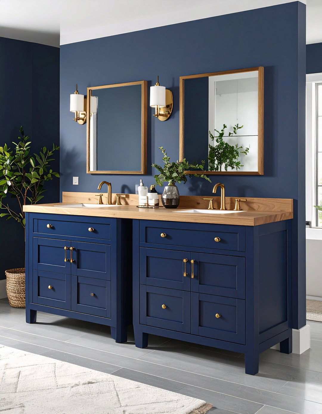 Two Tone Color Block Cabinets - 20 Bathroom Cabinet Color Ideas