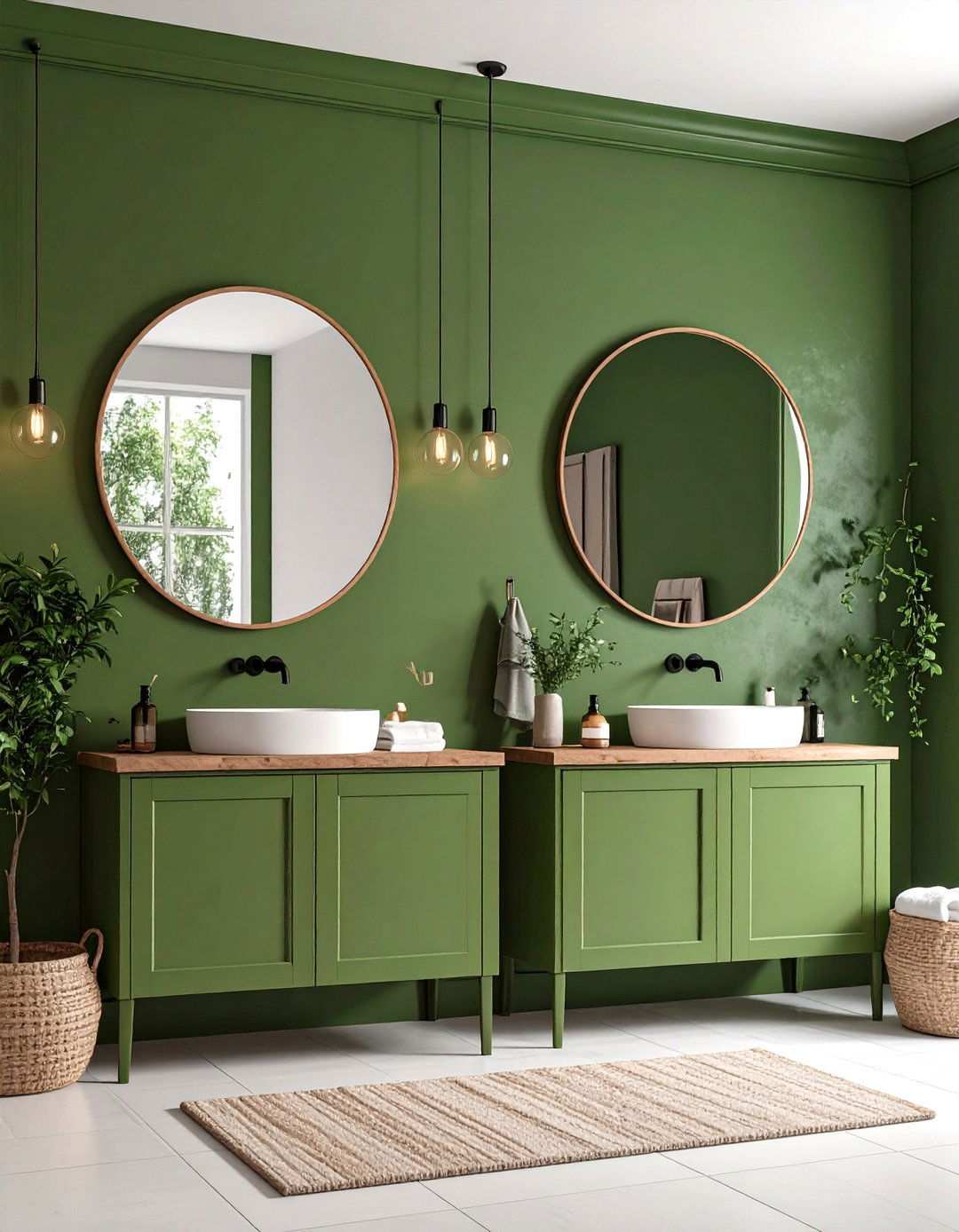 Two Tone Color Drench Bathroom Wall - 20 Bathroom Wall Ideas