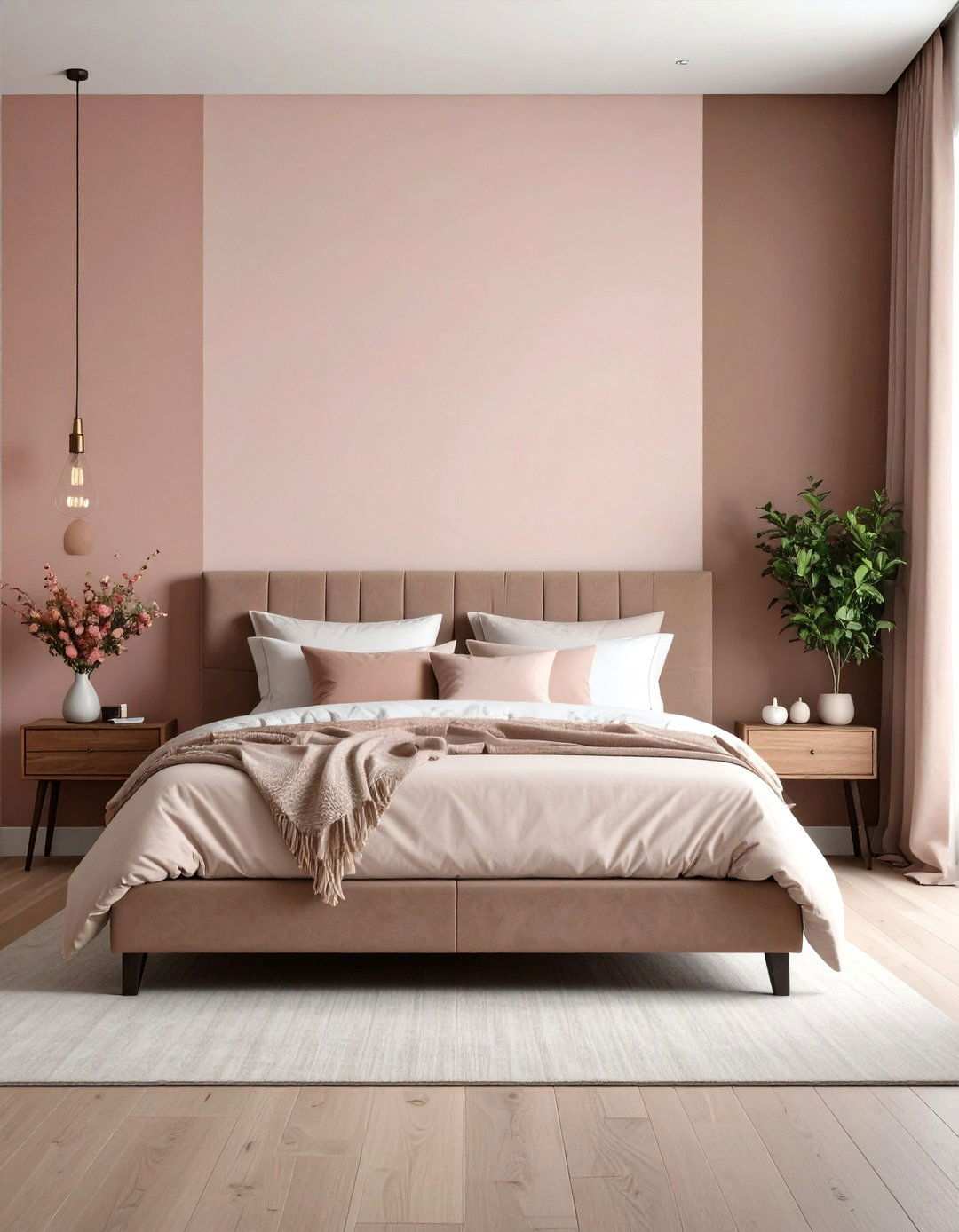 Two Tone Half Paint Accent Wall - 20 Bedroom Accent Wall Ideas