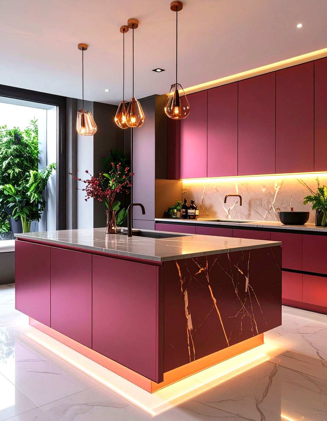 Ultra Compact Surface Bathroom Countertop with Metallic Veining - 20 Bathroom Countertop Ideas