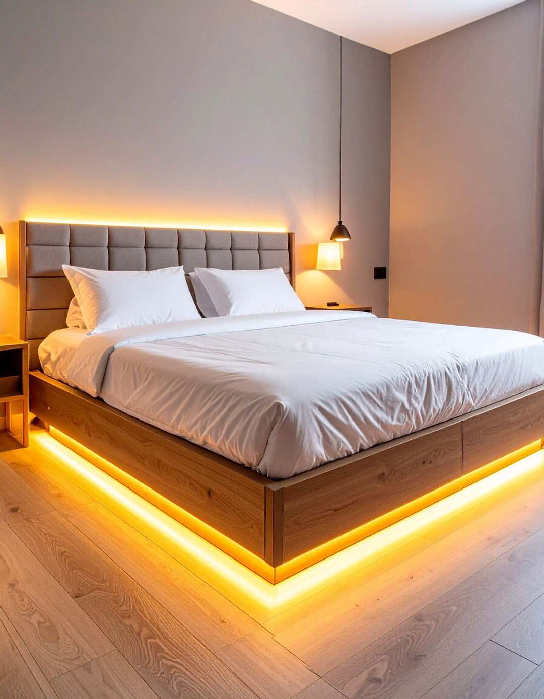Under Bed Floating Effect Lighting - 20 Aesthetic Room Ideas With Led Lights