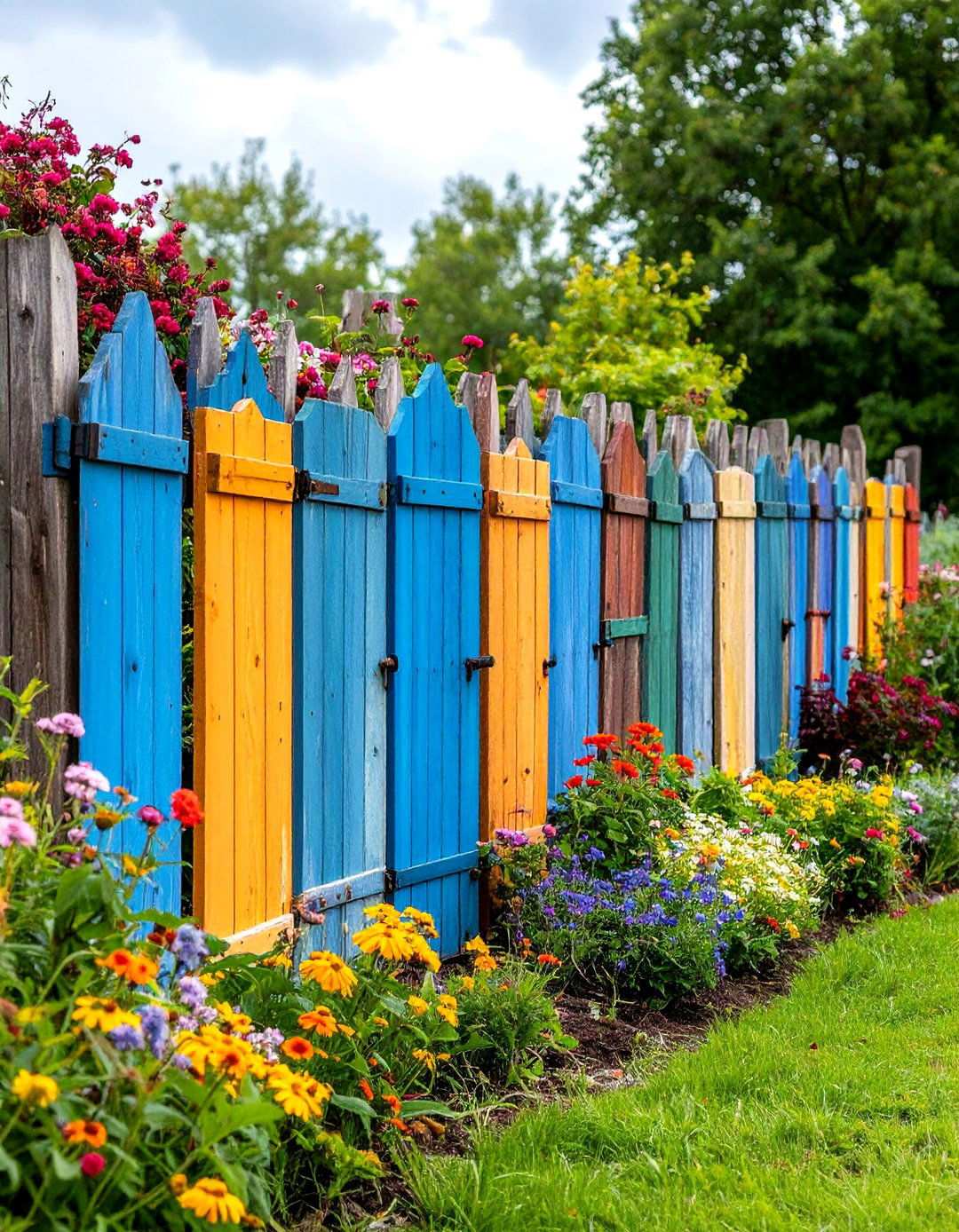 Upcycled Found Materials Fence - 20 Vegetable Garden Fence Ideas