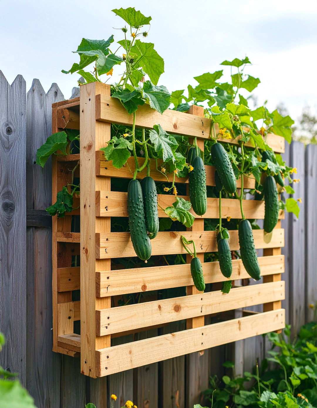 Upcycled Pallet Lean To - 20 Cucumber Trellis Ideas