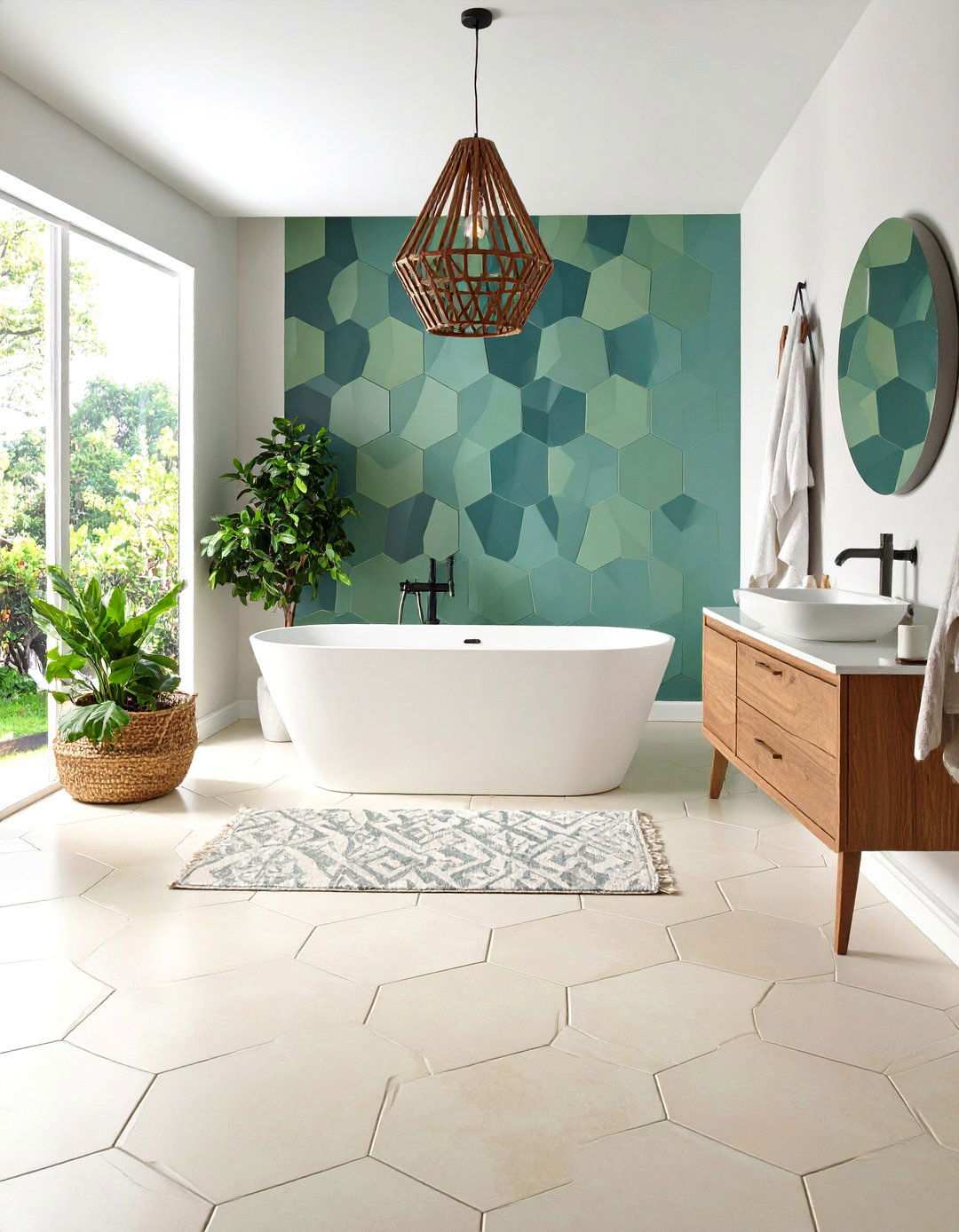 Update Your Apartment Bathroom with Trendy Geometric Tile Patterns - 20 Apartment Bathroom Ideas