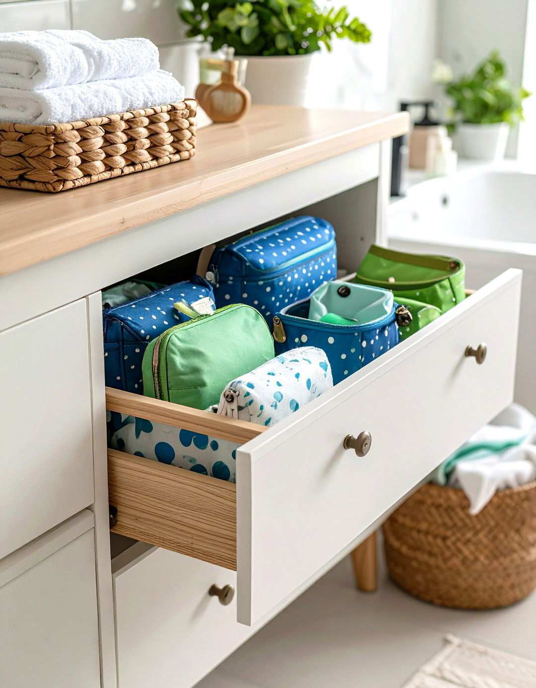 Use Color Coding to Simplify Shared Drawers - 20 Bathroom Drawer Organization Ideas
