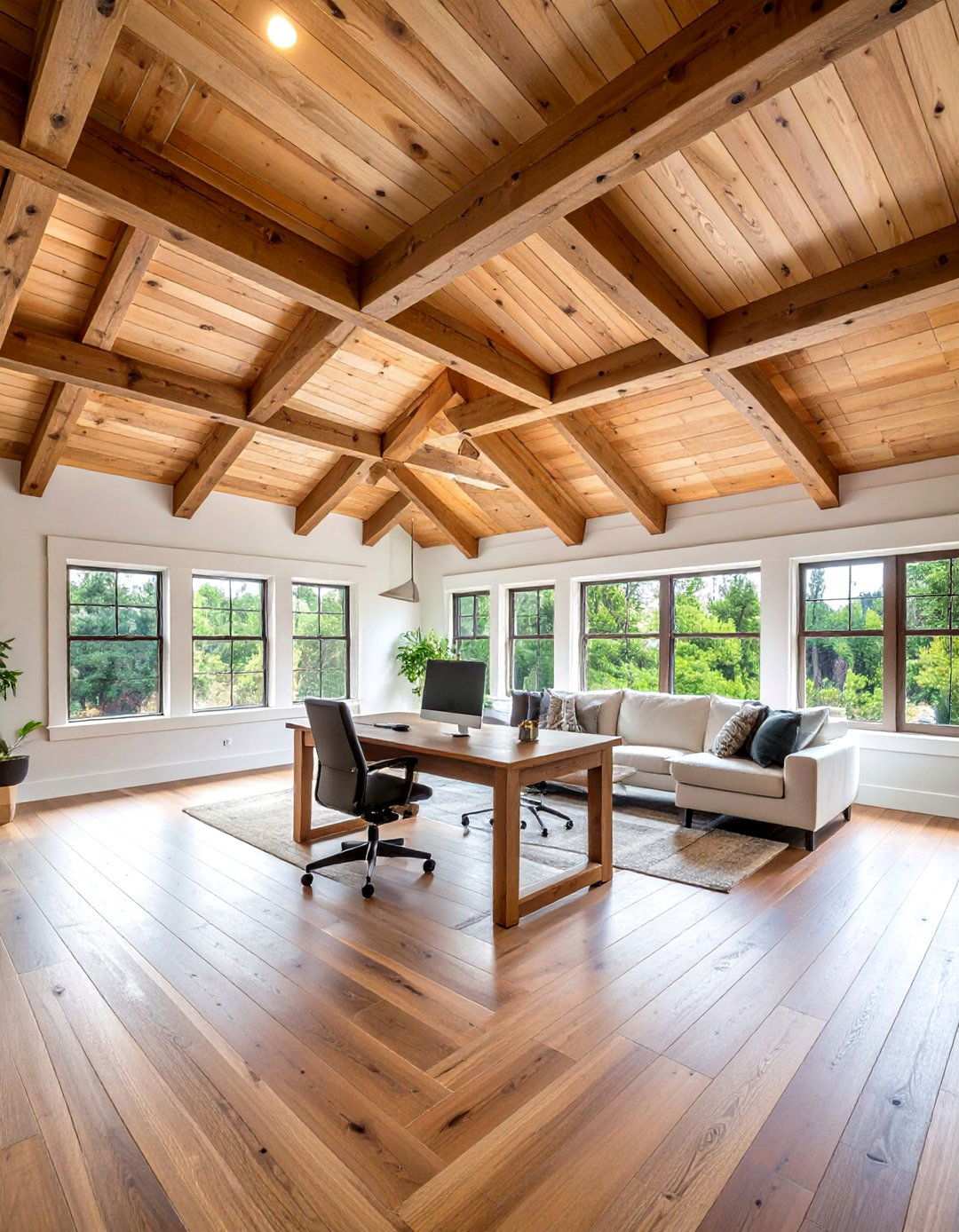 Vaulted Beadboard Ceiling with Exposed Beams - 20 Beadboard Ceiling Design Ideas