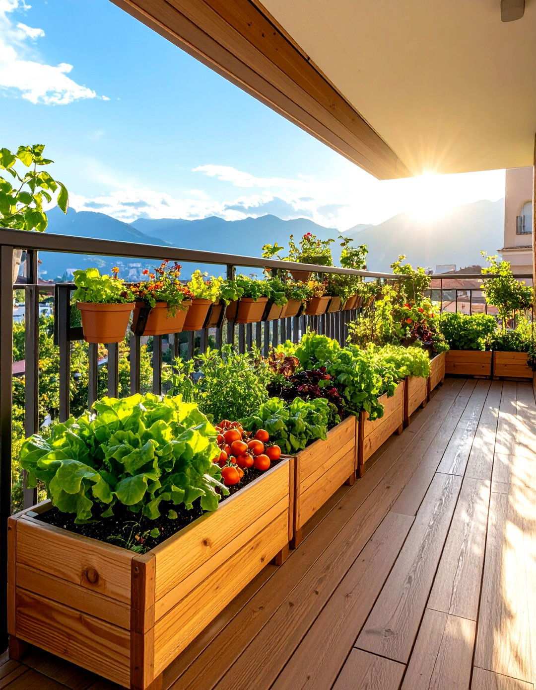 Vegetable Balcony Garden for Fresh Produce - 20 Balcony Garden Ideas