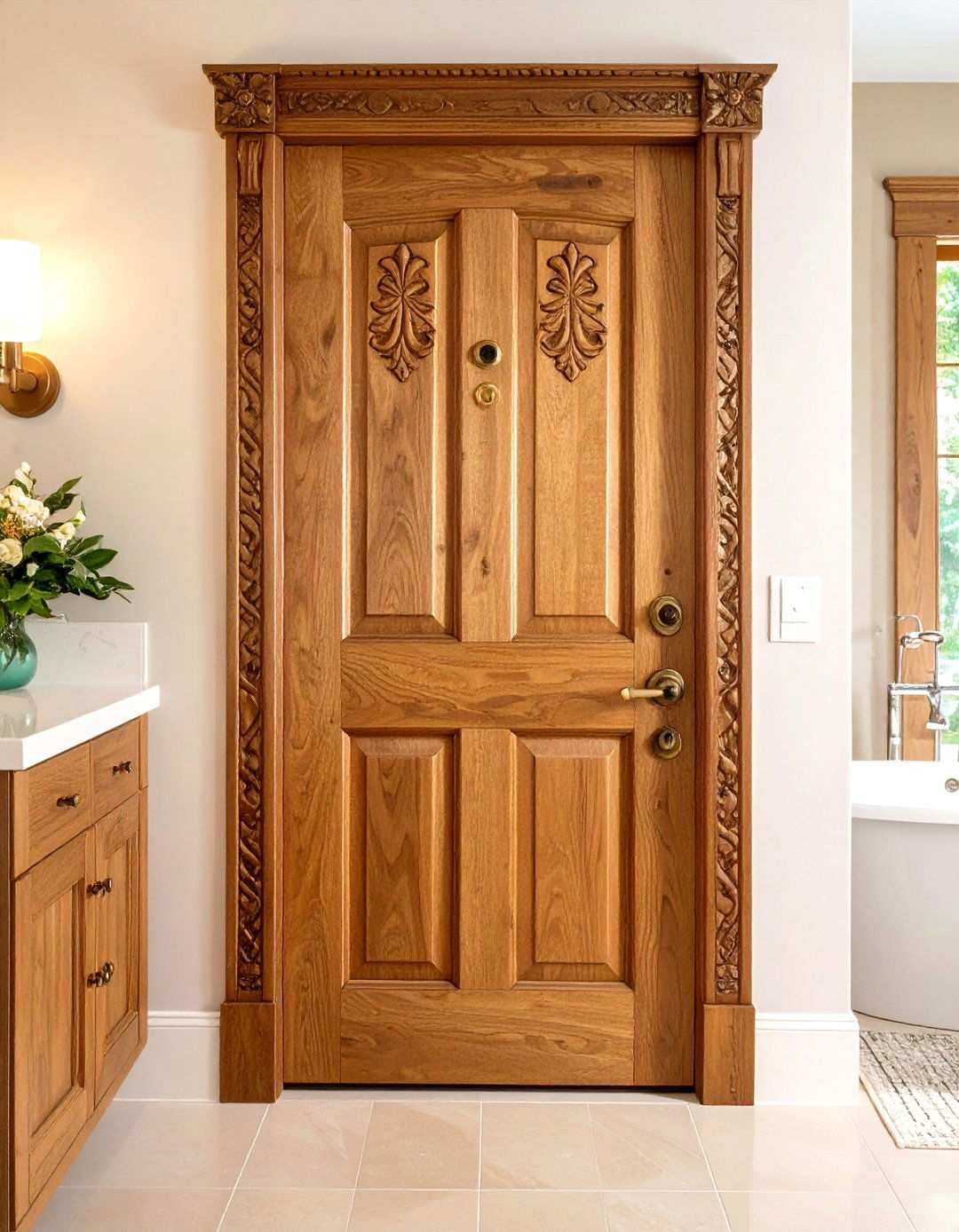 Ventilating Louvered Bathroom Door - 20 Bathroom Door Ideas