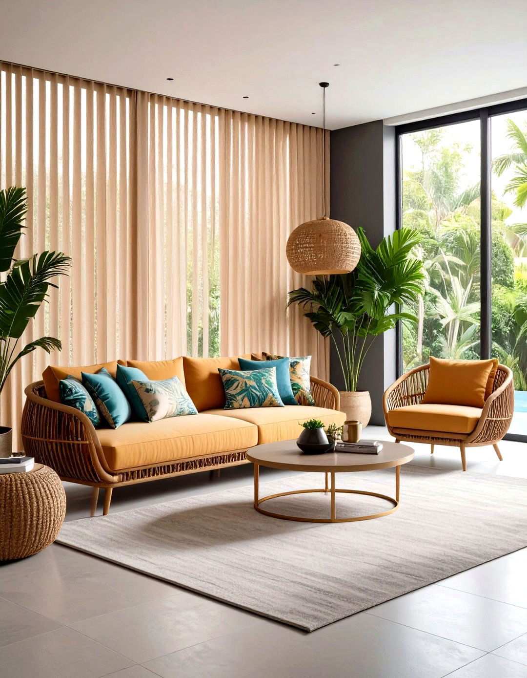Vertical Blinds Living Room with Architectural Lines - 20 1980s Living Room  Ideas
