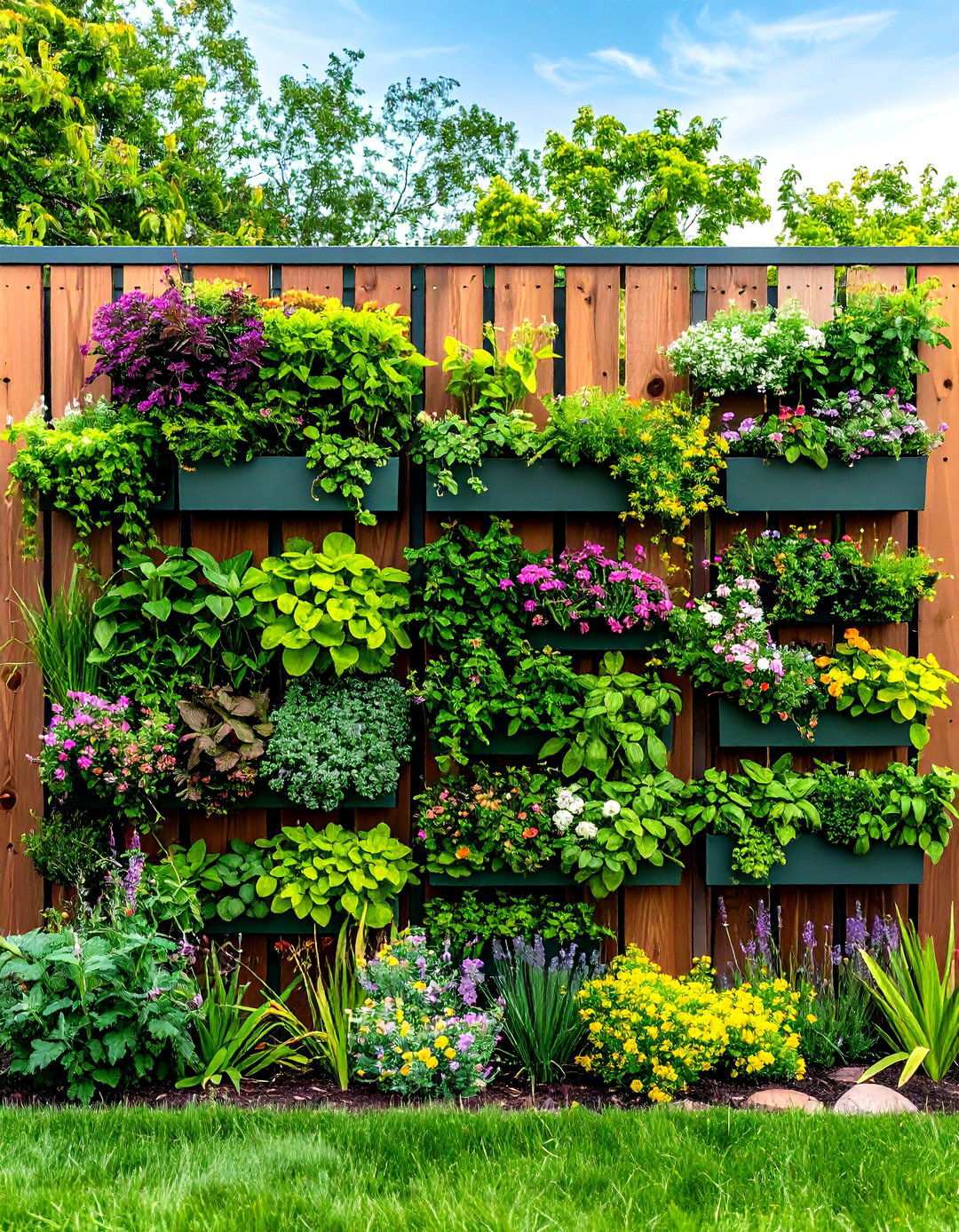 Vertical Garden Backyard Fence - 20 Backyard Fence Ideas