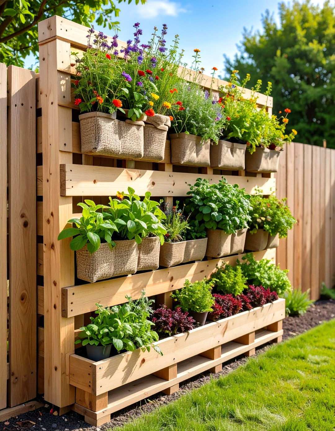 Vertical Pallet Raised Garden Bed Planter - 20 Inexpensive Raised Garden Bed Ideas