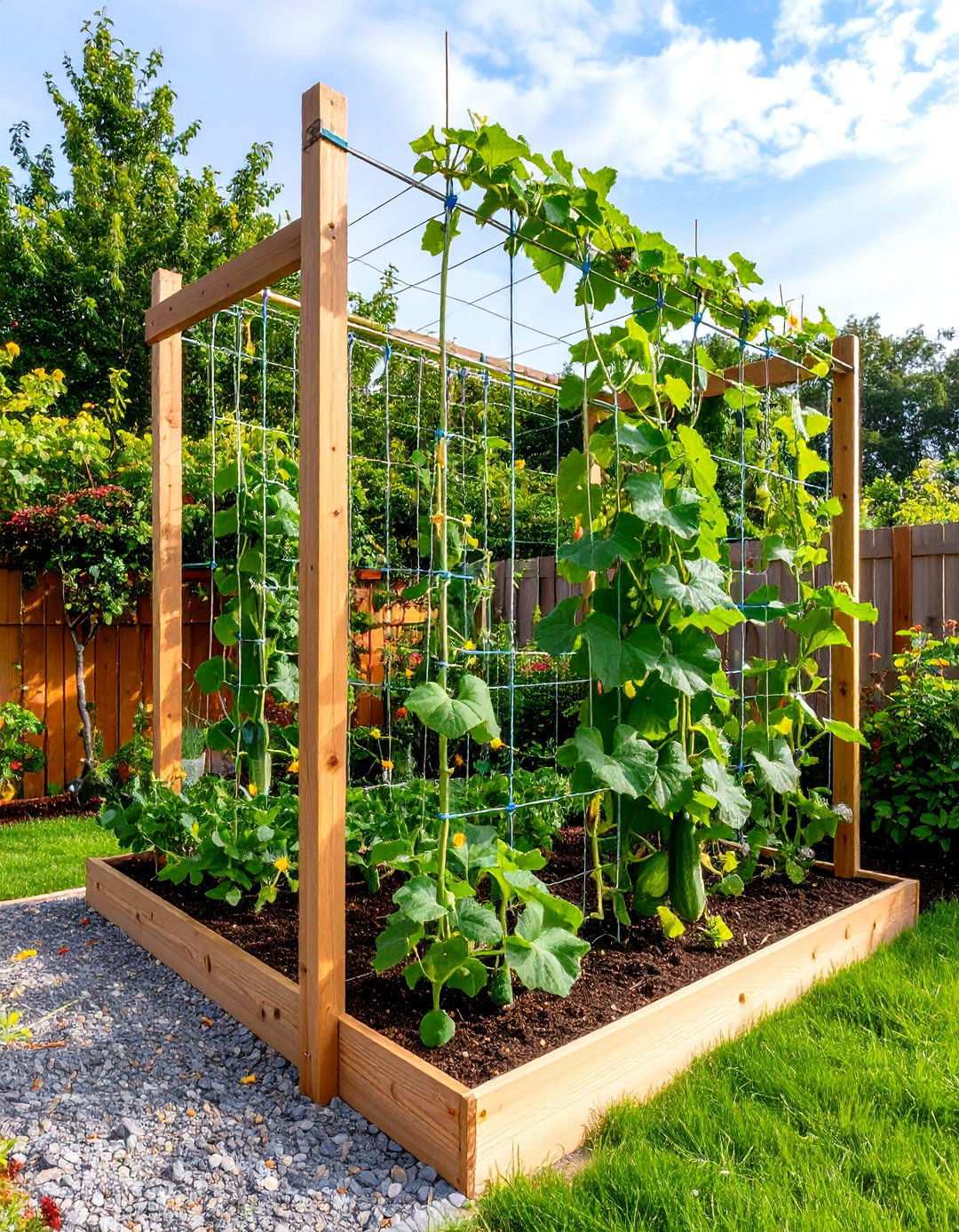 Vertical String Trellis System - 20 Cucumber Trellis Ideas