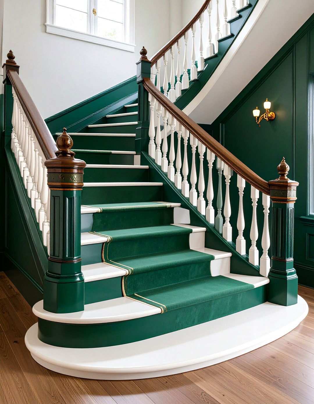 Vibrant Painted Tread Basement Stairs - 20 Basement Stair Ideas