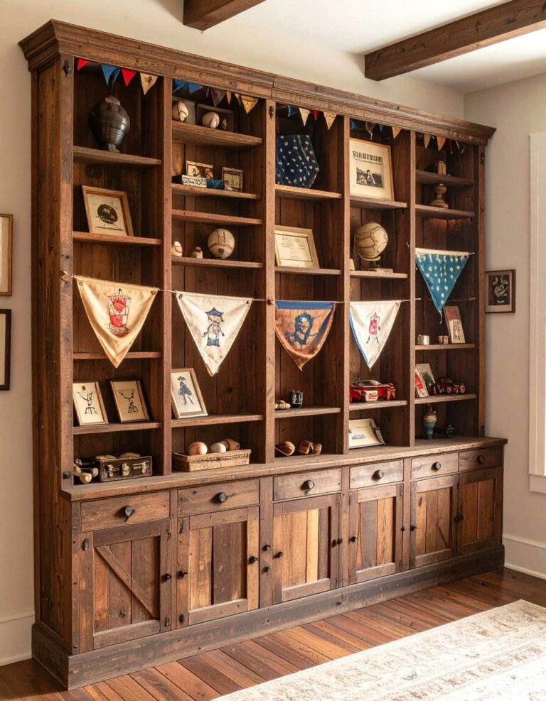 Vintage Baseball Memorabilia Display Wall - 20 Baseball Room Decor Ideas