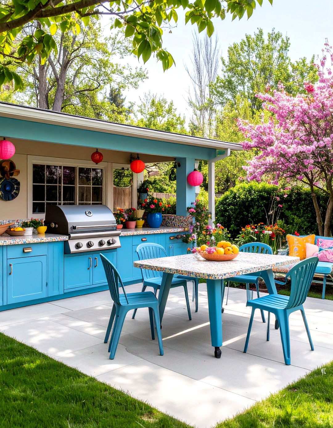 Vintage Retro BBQ Area with Mid Century Modern Design - 20 bbq area ideas