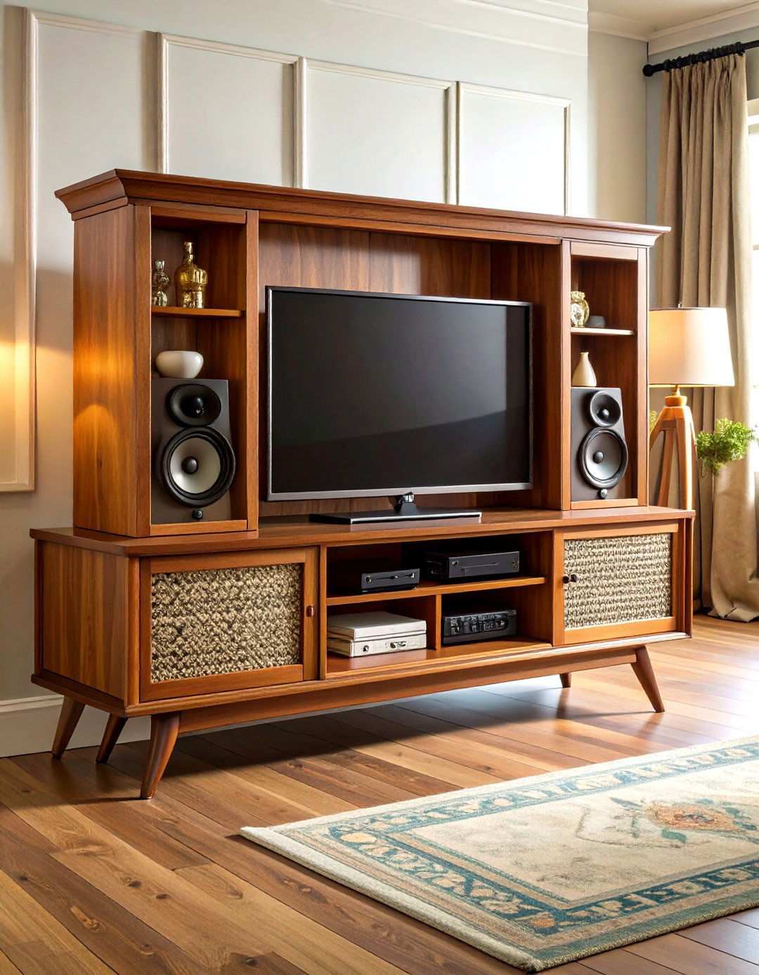 Vintage Television Console Wow - 20 1950s Living Room Ideas