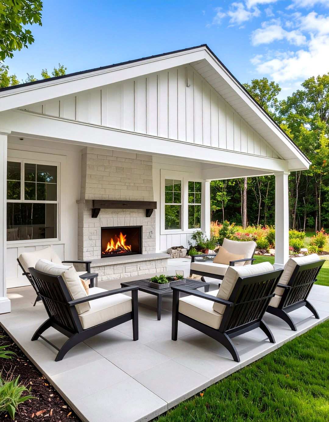 Vinyl Pavilion with Gas Fireplace for Low Maintenance - 20 Backyard Pavilion With Fireplace