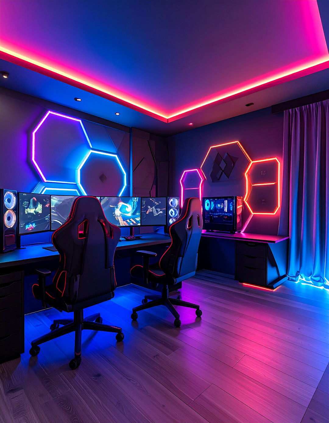 Voice Controlled Scenes Make a Smart Black Gaming Room - 20 Black Gaming Room Ideas