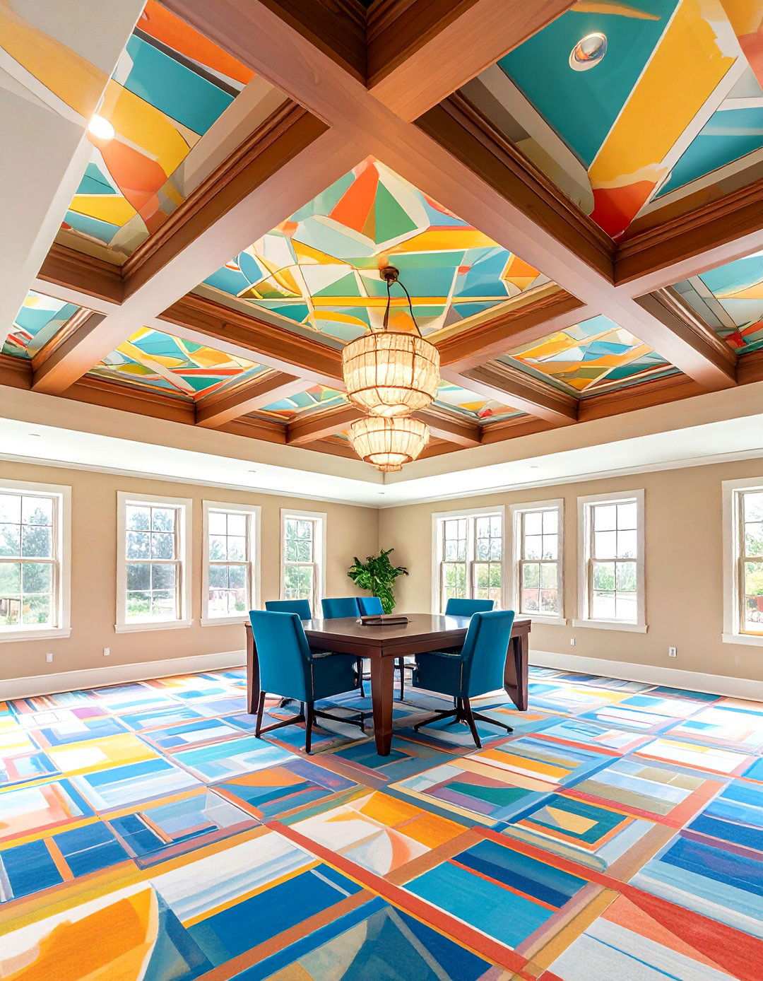 Wallpapered Basement Ceilings for Pattern and Color - 20 Basement Ceiling Ideas