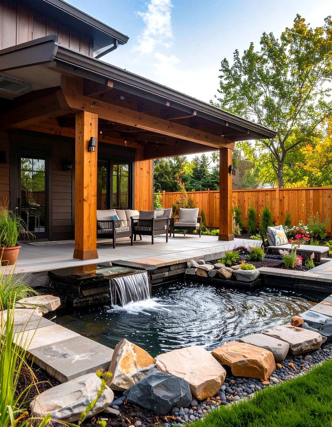 Water Feature Back Porch - 20 Back Porch Ideas