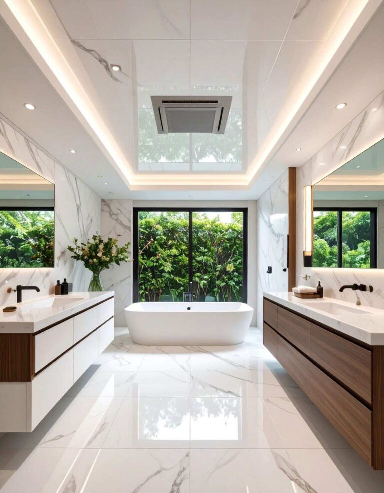 Waterproof PVC Bathroom Ceiling Panels - 20 Bathroom Ceiling Ideas