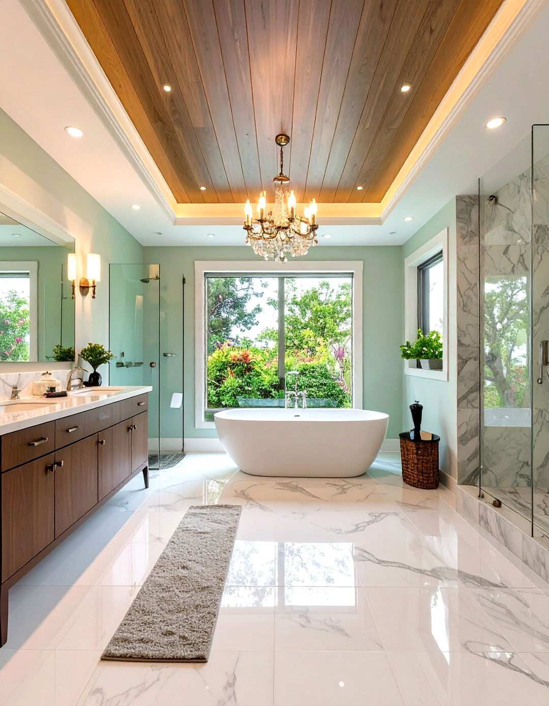 Waterproof PVC Beadboard Ceiling for Steamy Bathrooms - 20 Beadboard Ceiling Design Ideas