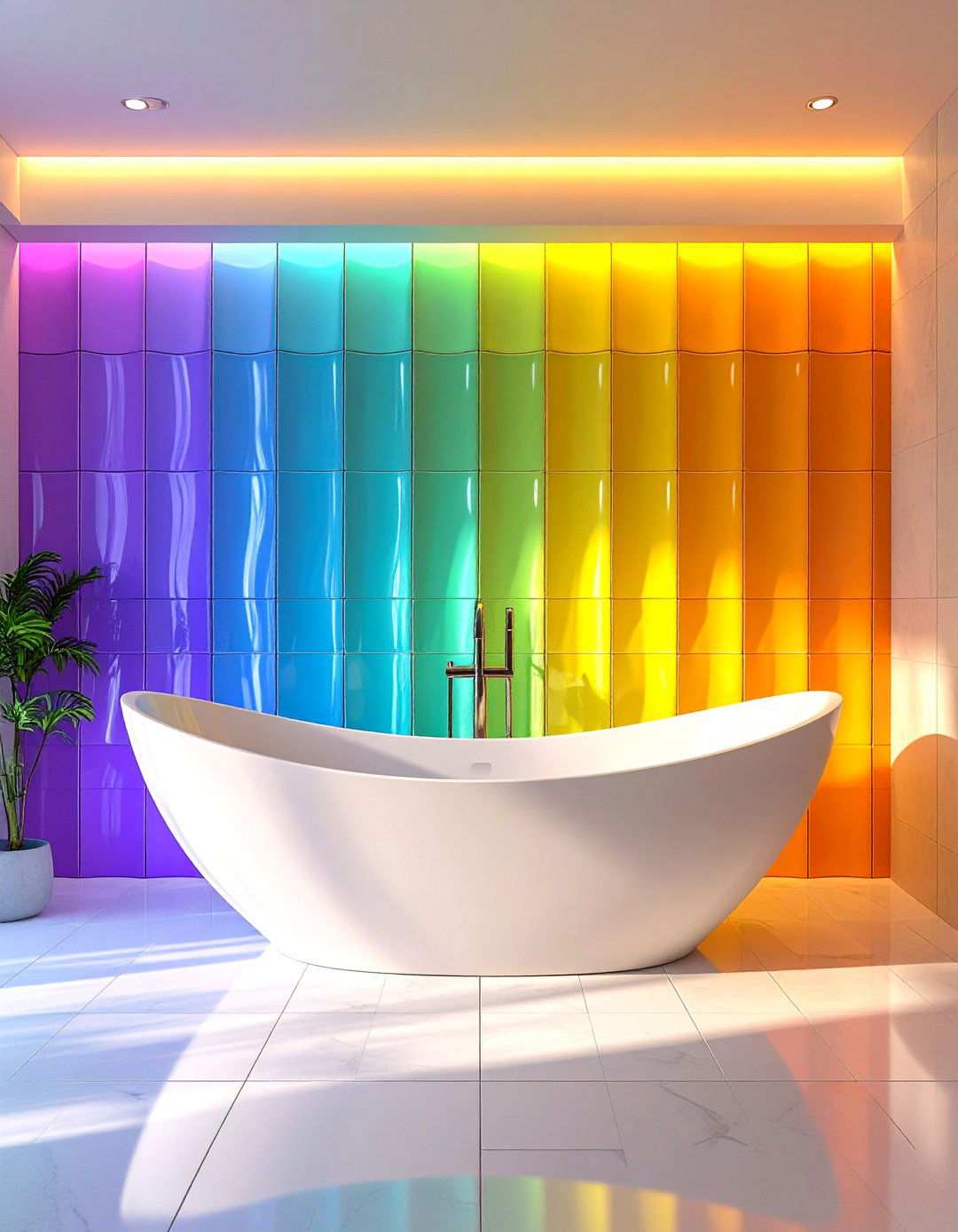 Wave Pattern D Tiles Introduce Subtle Movement - 20 Bathroom Tile Ideas