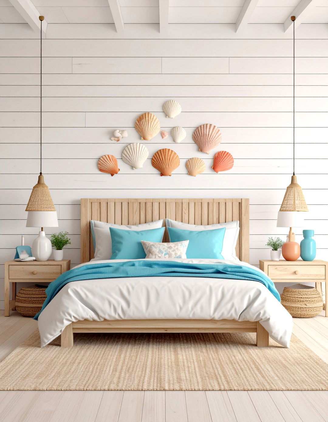 Weathered Shiplap Walls Echo Coastal Cottages in a Beach Bedroom - 20 Beach Themed Bedroom Ideas