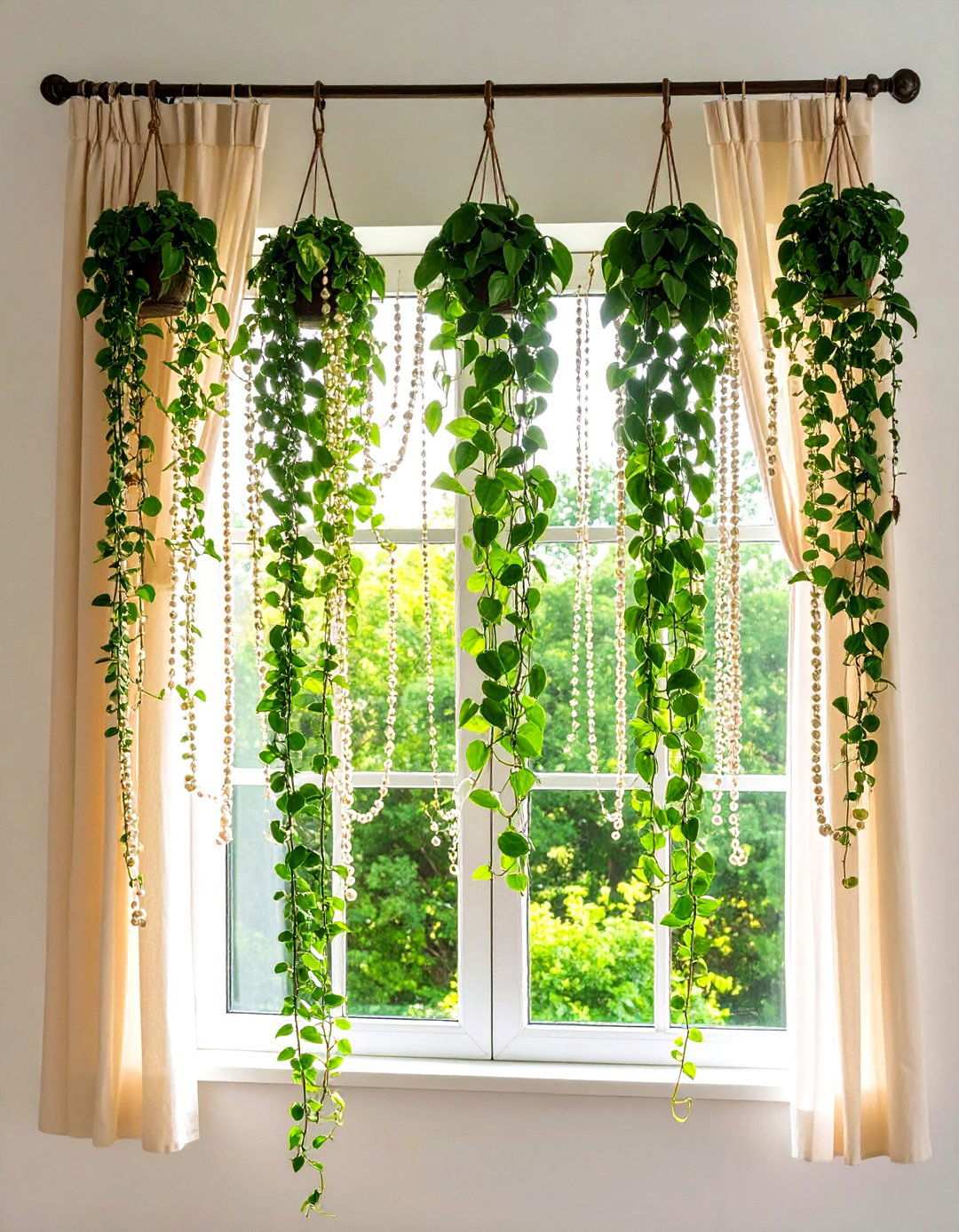 Window Plant Trailing Cascade Displays for Decorating With Plants - 20 Ways Decorating With Plants