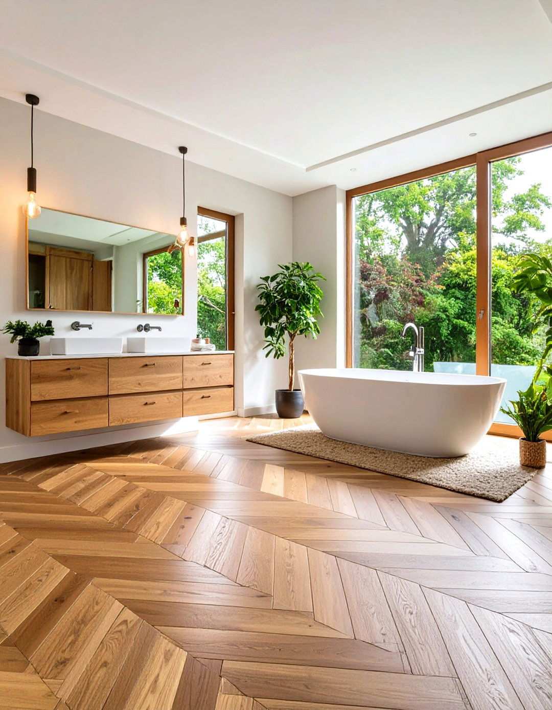 Wood Effect Tiles Create a Spa Ambience - 20 Bathroom Tile Ideas