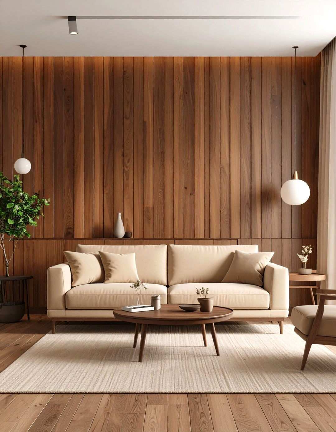 Wood Paneling Creates Warm Living Room Backdrops - 20 70s Living Room Ideas