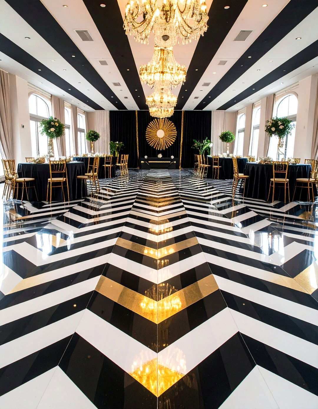 Wow Guests With a Custom Geometric Dance Floor Wrap - 20 Art Deco Wedding Ideas