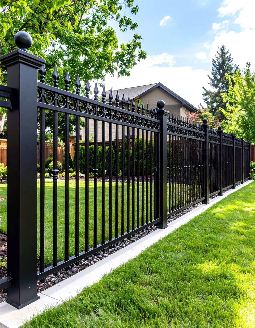 Wrought Iron Decorative Backyard Fence - 20 Backyard Fence Ideas