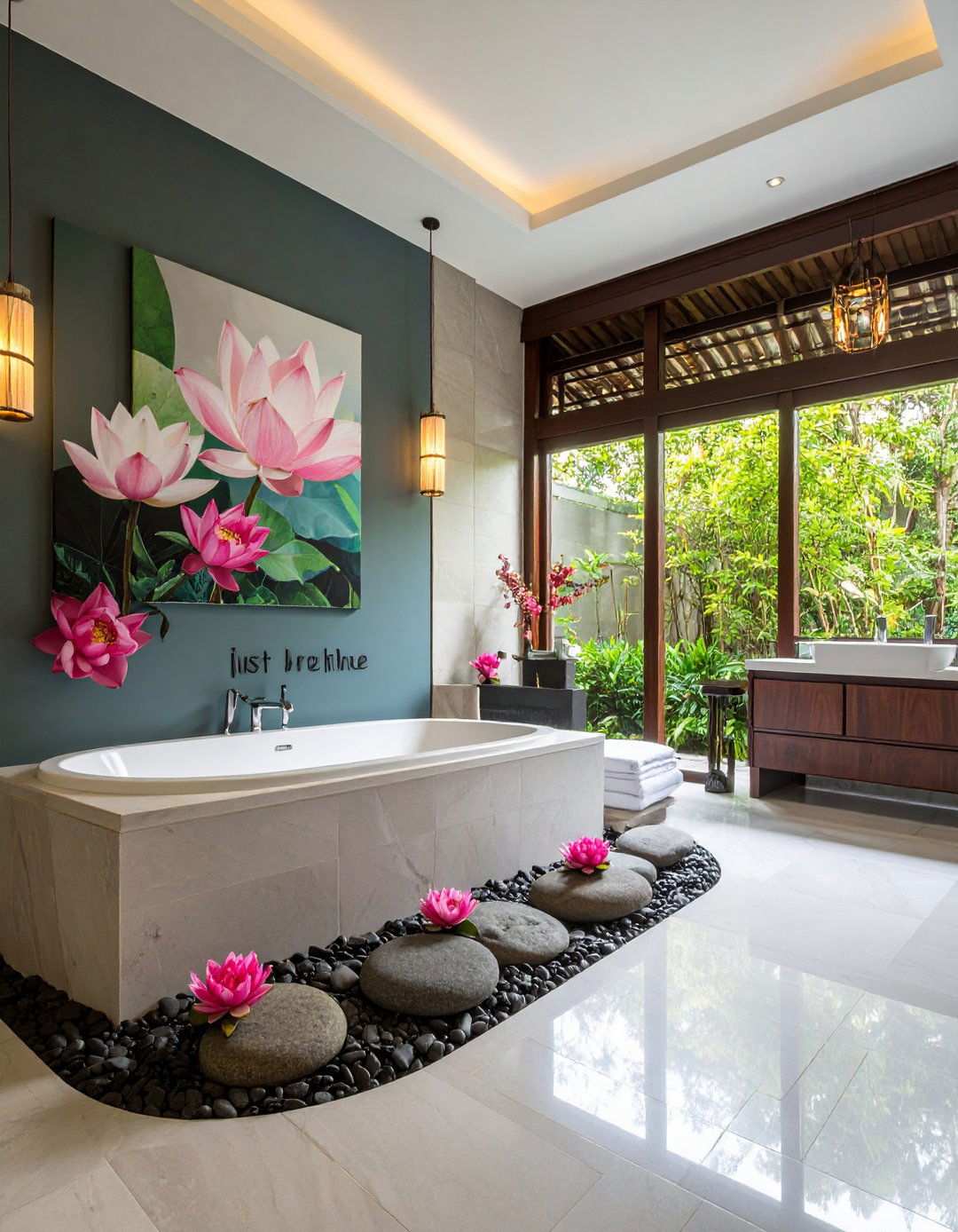 Zen and Meditation Inspired Bathroom Art - 20 Bathroom Art Ideas