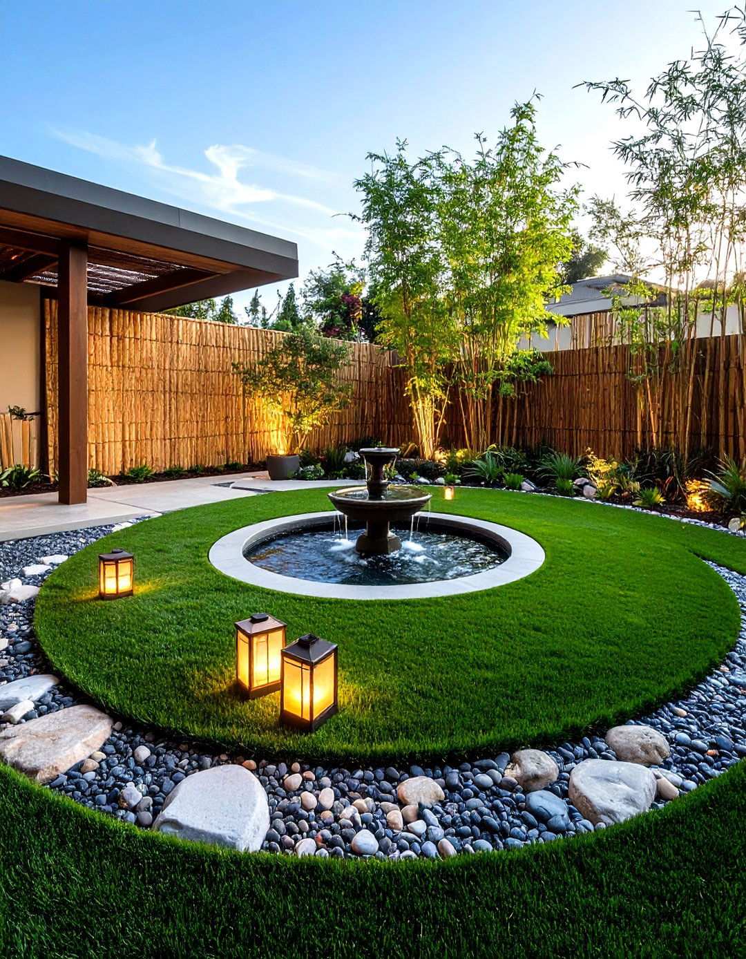 Zen Yoga Turf Island - 20 Backyard Turf Ideas